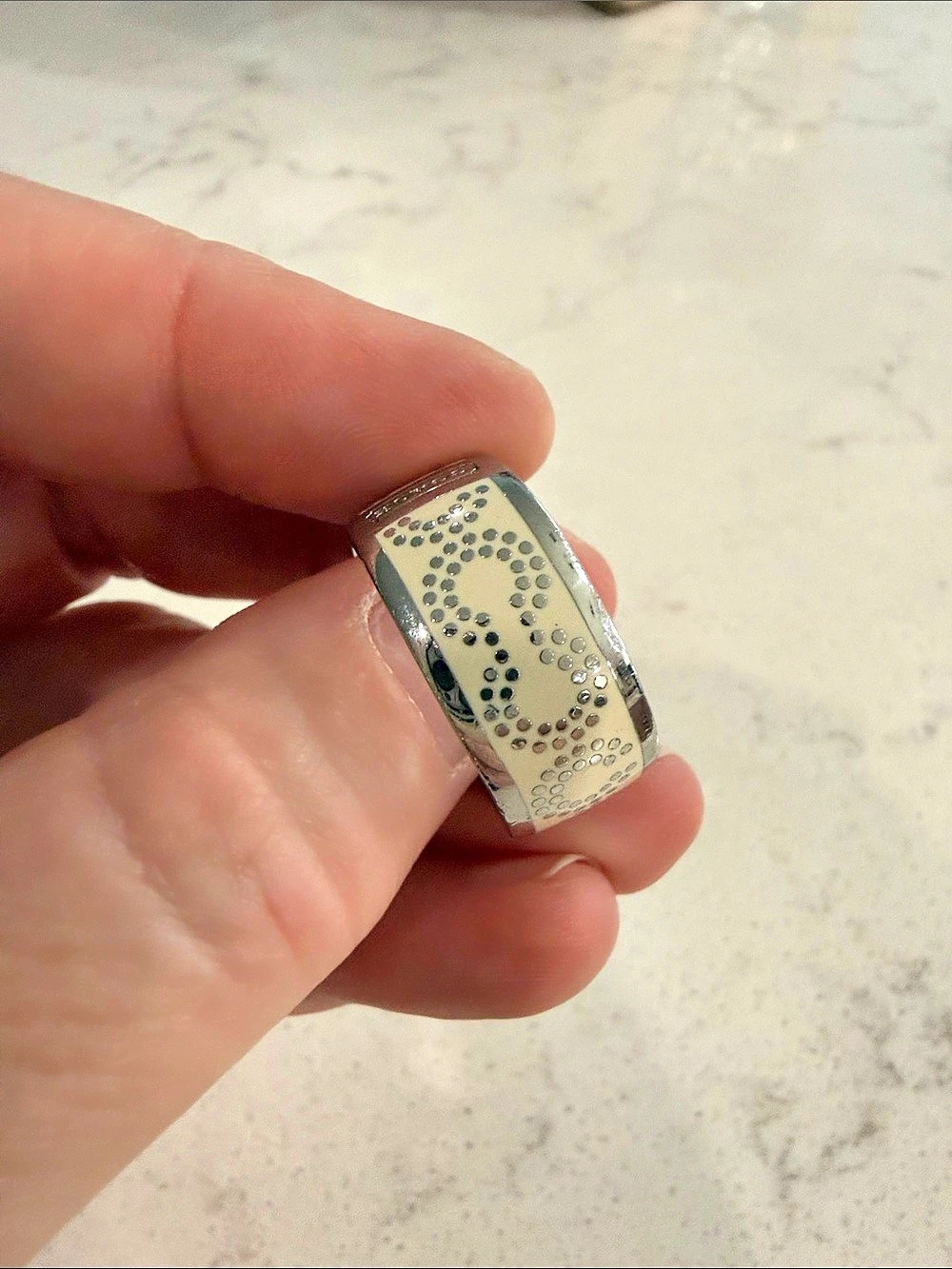 Coach Silver & Blue Geometric Rings - Picture 6 of 10